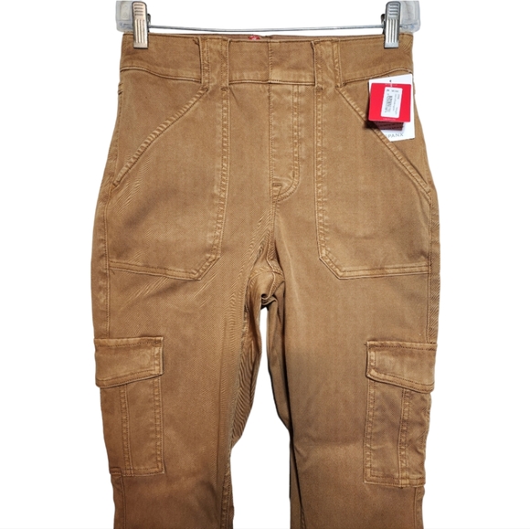 Spanx Honey Glow Stretch Twill Ankle Cargo Pants Size M Jeggings - Picture 6 of 11